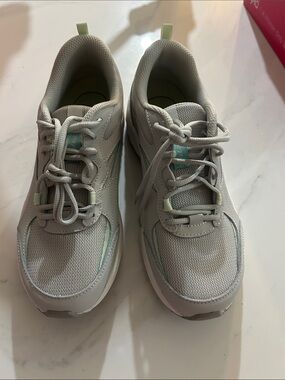 Ryka Light Gray Sneakers with Mint Accents